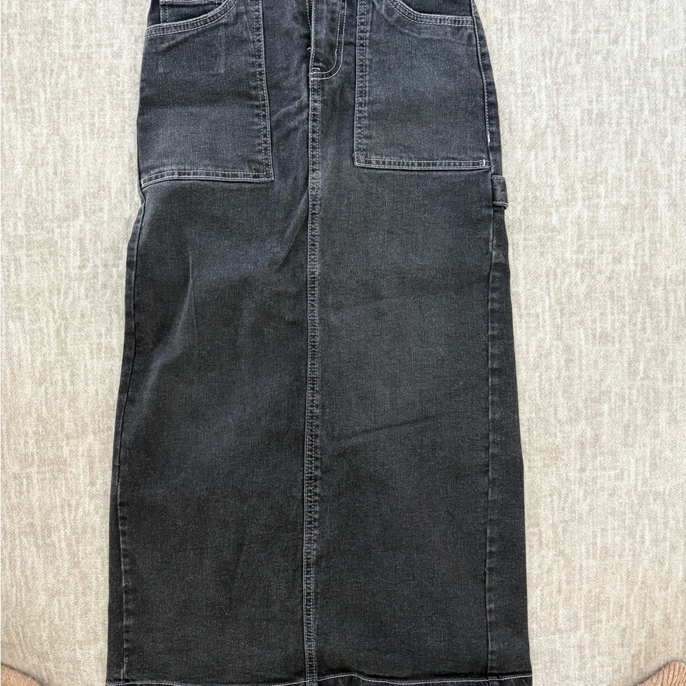 Love, Fire Charcoal Denim Skirt